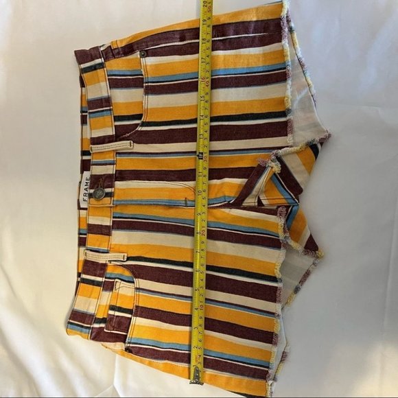 Frame Denim Yellow and Brown Striped Jean Shorts - Picture 10 of 11